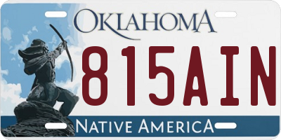 OK license plate 815AIN