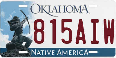 OK license plate 815AIW