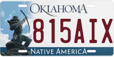 OK license plate 815AIX
