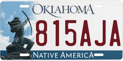 OK license plate 815AJA