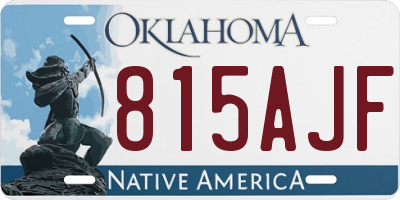 OK license plate 815AJF