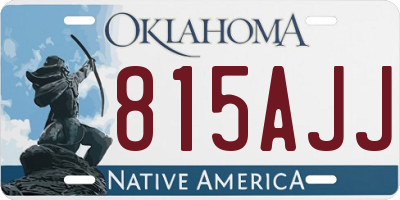 OK license plate 815AJJ