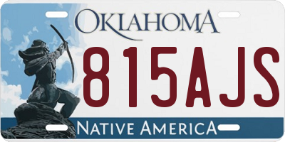 OK license plate 815AJS