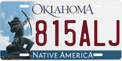 OK license plate 815ALJ