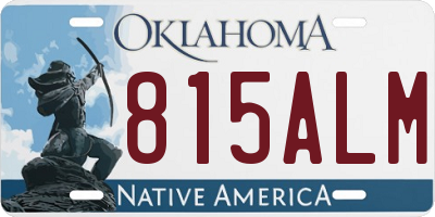 OK license plate 815ALM