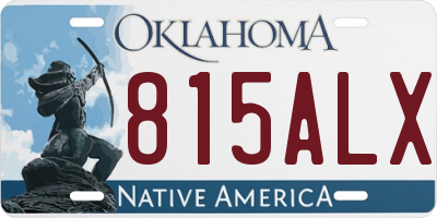 OK license plate 815ALX