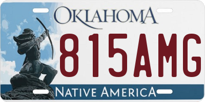 OK license plate 815AMG