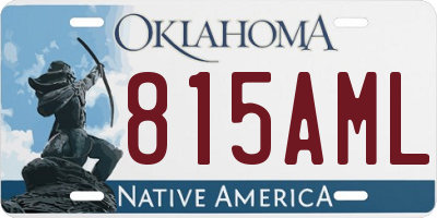 OK license plate 815AML