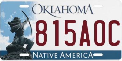 OK license plate 815AOC