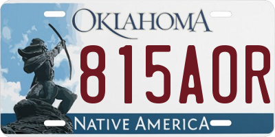 OK license plate 815AOR