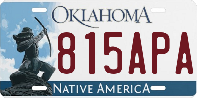 OK license plate 815APA