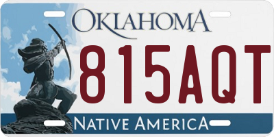 OK license plate 815AQT