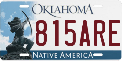 OK license plate 815ARE