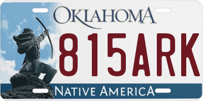 OK license plate 815ARK