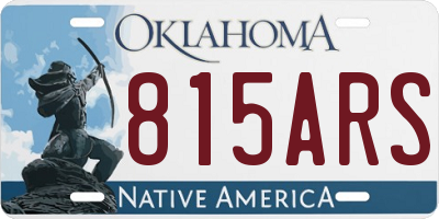 OK license plate 815ARS