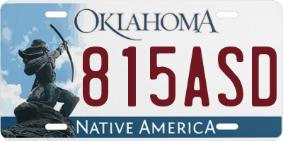 OK license plate 815ASD