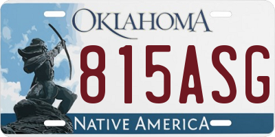 OK license plate 815ASG