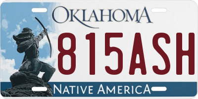 OK license plate 815ASH