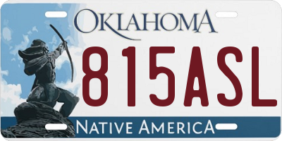 OK license plate 815ASL