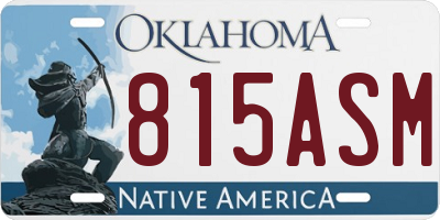 OK license plate 815ASM