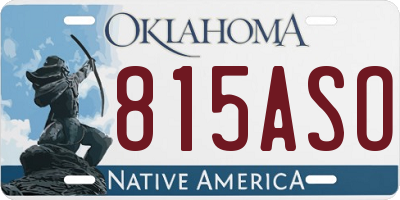 OK license plate 815ASO