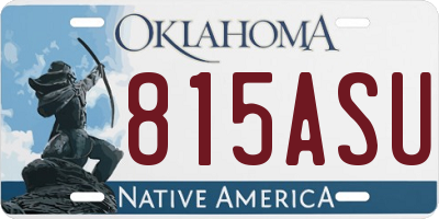 OK license plate 815ASU