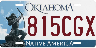 OK license plate 815CGX