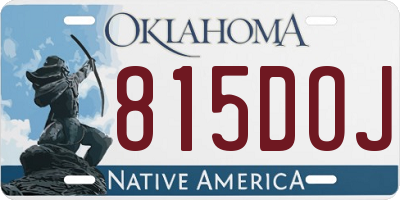 OK license plate 815DOJ