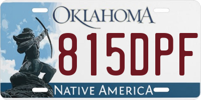 OK license plate 815DPF