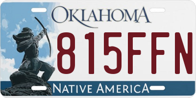 OK license plate 815FFN