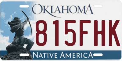 OK license plate 815FHK