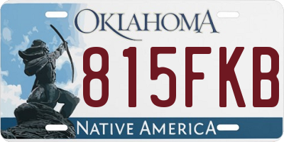 OK license plate 815FKB