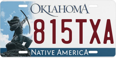 OK license plate 815TXA