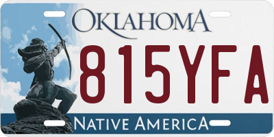OK license plate 815YFA