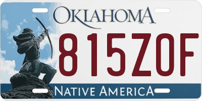 OK license plate 815ZOF