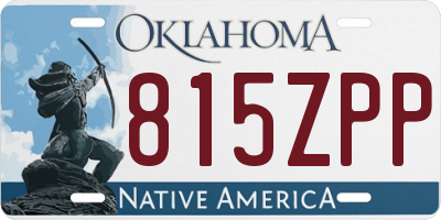 OK license plate 815ZPP