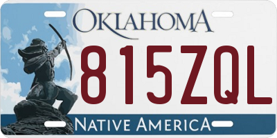 OK license plate 815ZQL