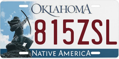 OK license plate 815ZSL