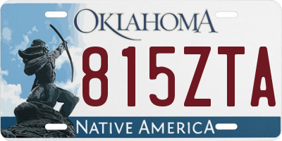 OK license plate 815ZTA