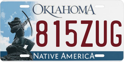 OK license plate 815ZUG