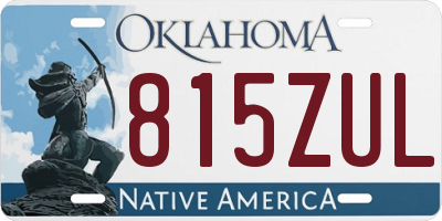 OK license plate 815ZUL