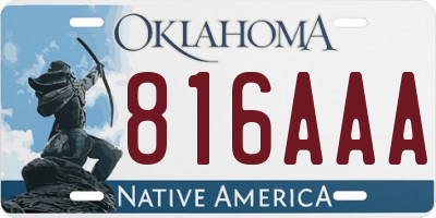 OK license plate 816AAA