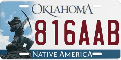 OK license plate 816AAB