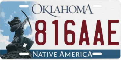 OK license plate 816AAE