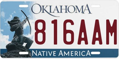 OK license plate 816AAM
