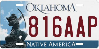 OK license plate 816AAP