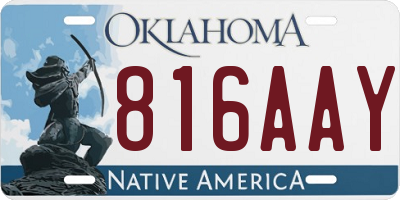 OK license plate 816AAY