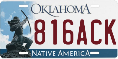 OK license plate 816ACK