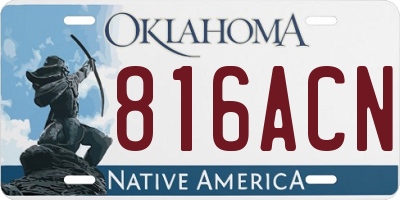 OK license plate 816ACN
