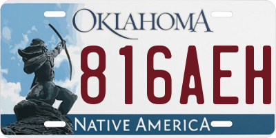 OK license plate 816AEH